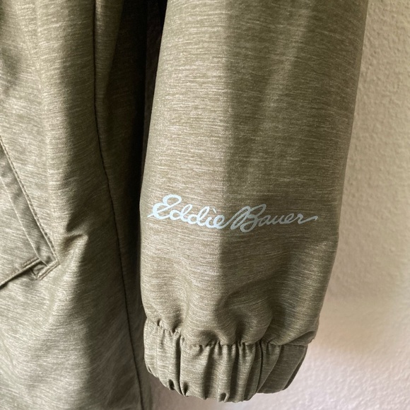 Eddie Bauer Khaki Nylon Polyester Breathable Hooded Parka size L - Picture 6 of 15